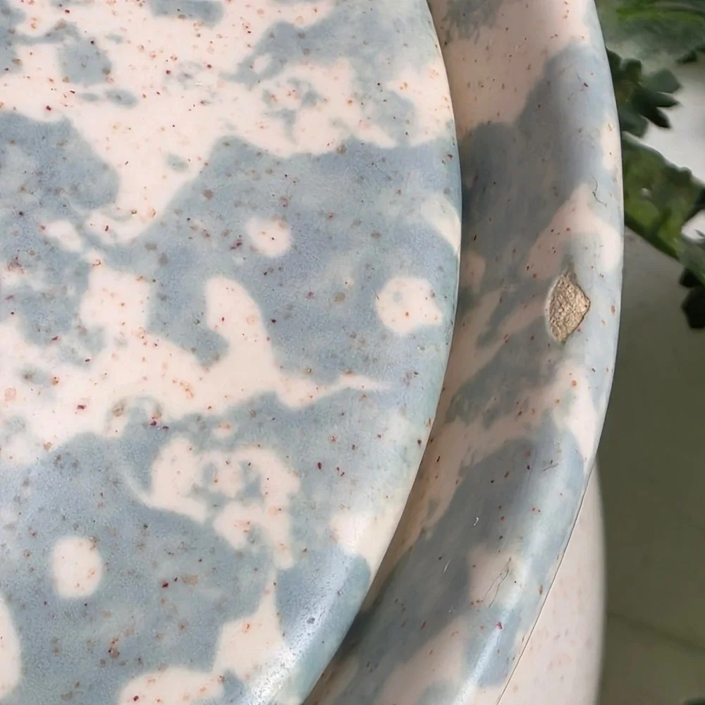Vintage Ceramic Canister Jar Lid Pink Blue Tulips‎ Floral Design Kitchen Storage